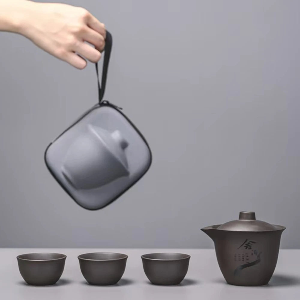 Ceramic Portable Traveling Tea Set