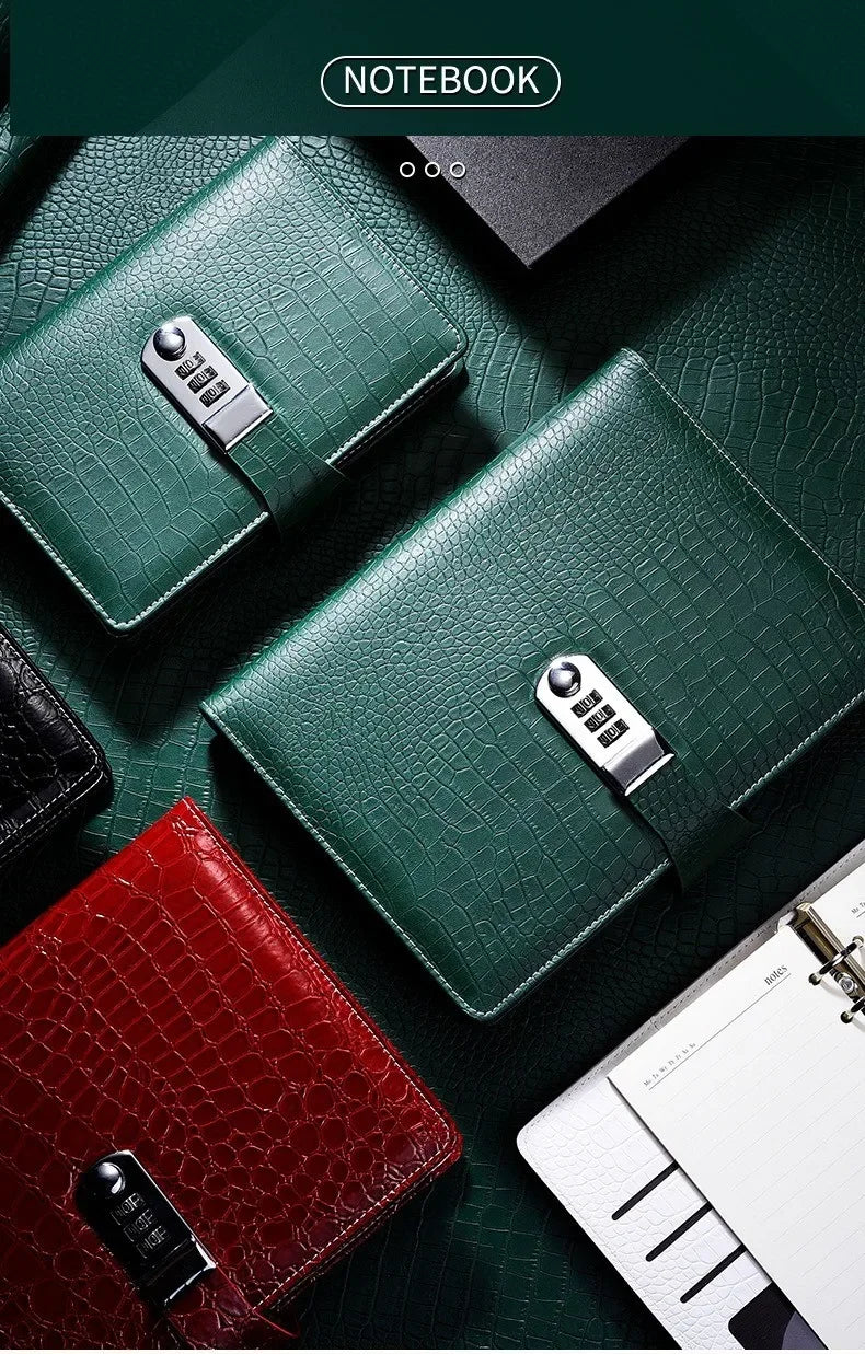 Crocodile Stripe Loose Leaf Notebook Password Book
