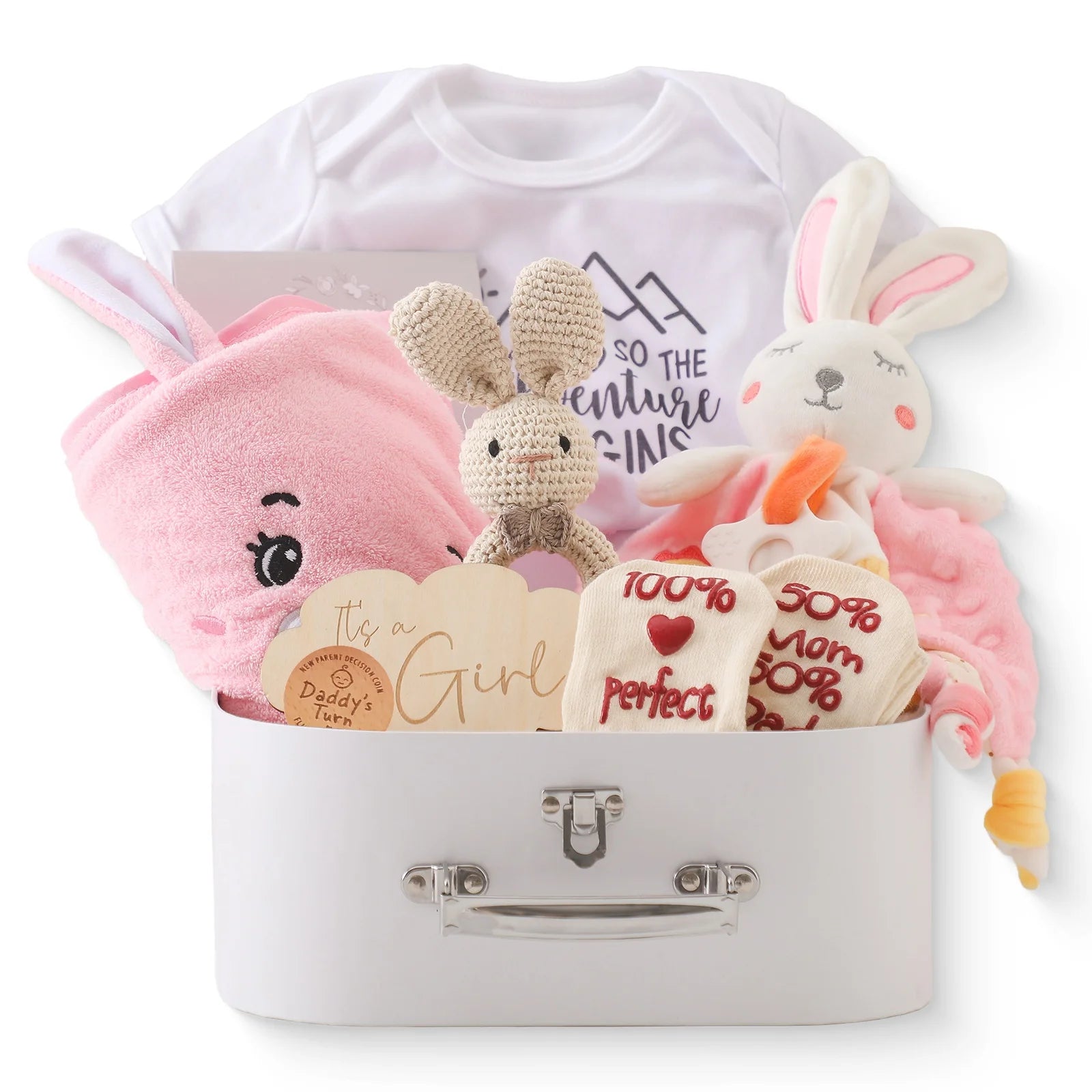 Premium Baby Girl Gift Basket Set - Perfect for Baby Shower Baby Birth, Includes Clothes, Toys & More Photography Accessories