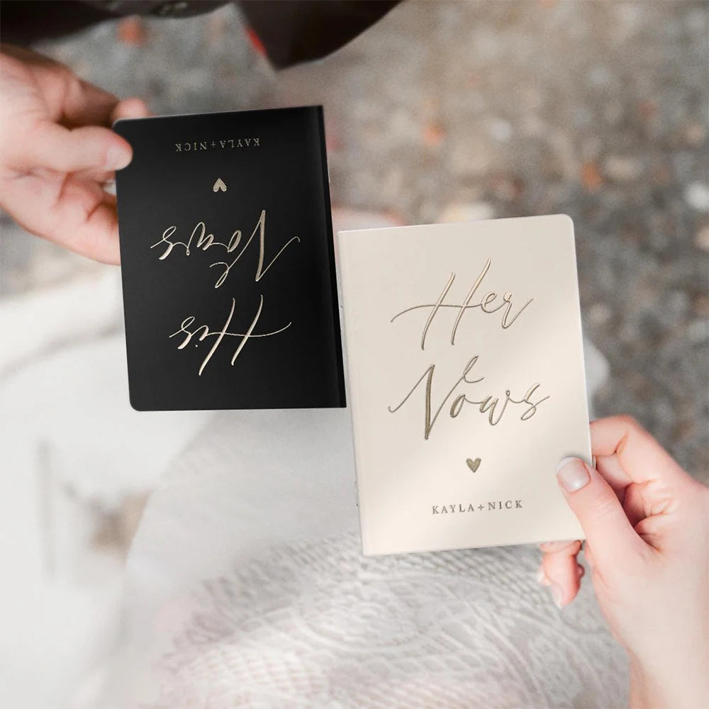 Personalized Wedding Vow Books Her Vows His Vows Custom Wedding Vow Book with Name and/or Date Set of 2 Promises Books