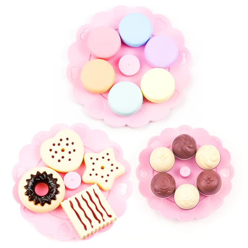 23PCS Children Kitchen Set Birthday Cake Toy Girl Simulation Food Cookies Chocolate Kids Education Play House For 3 Years Gifts