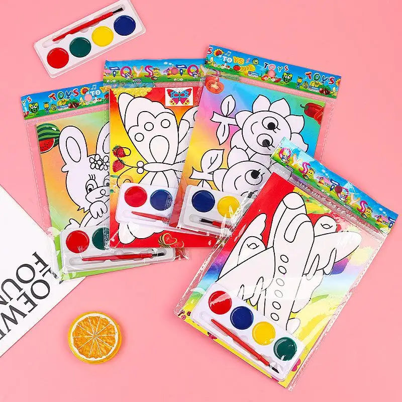 DIY Watercolor Painting Set Ideal Creative Gift for Kids Home Craft School Birthday Party Art Activities