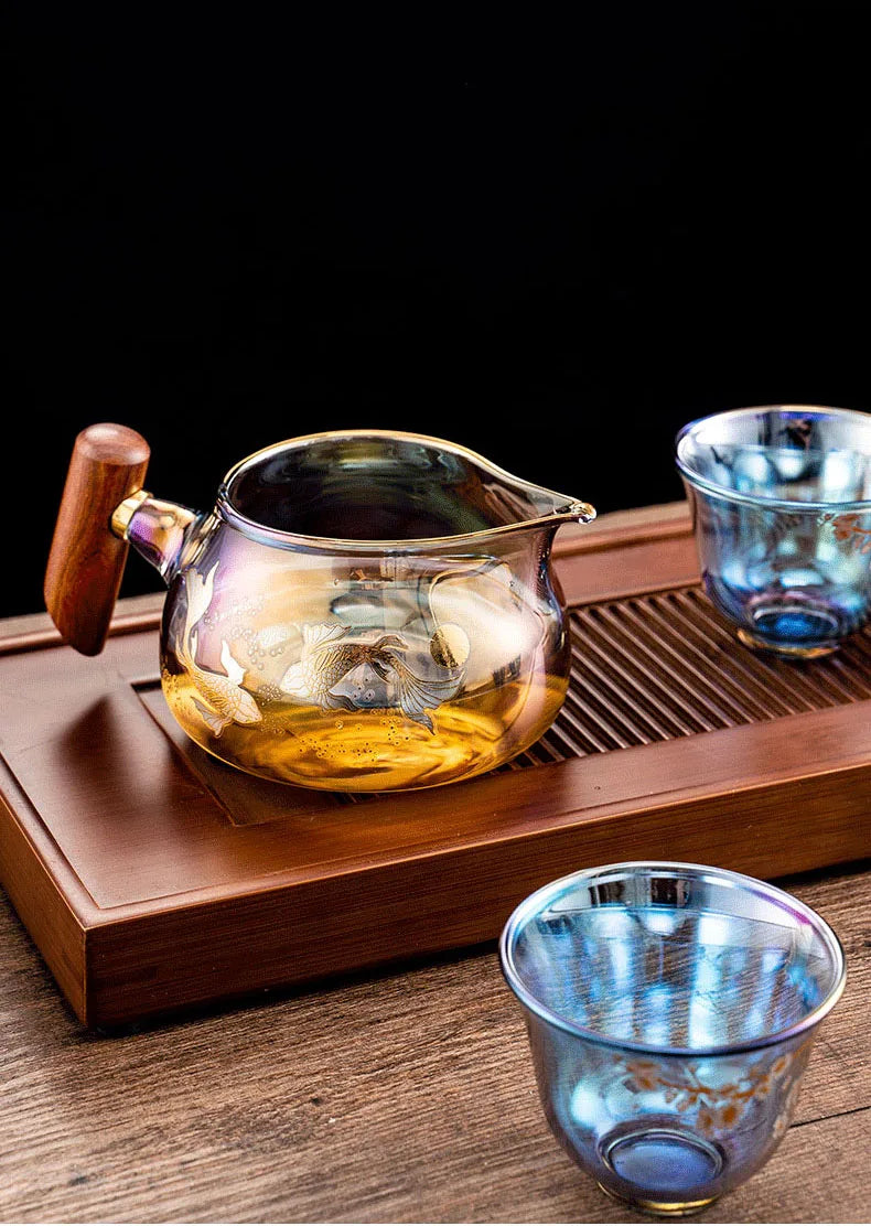 Colorful Glass Teacup Set