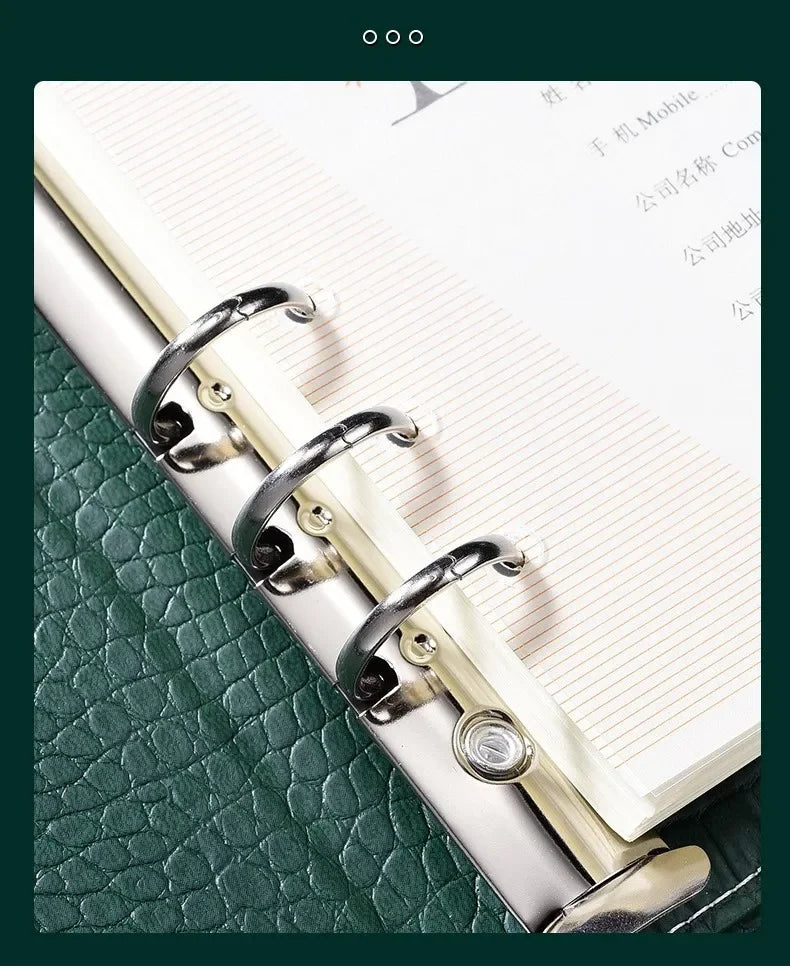 Crocodile Stripe Loose Leaf Notebook Password Book