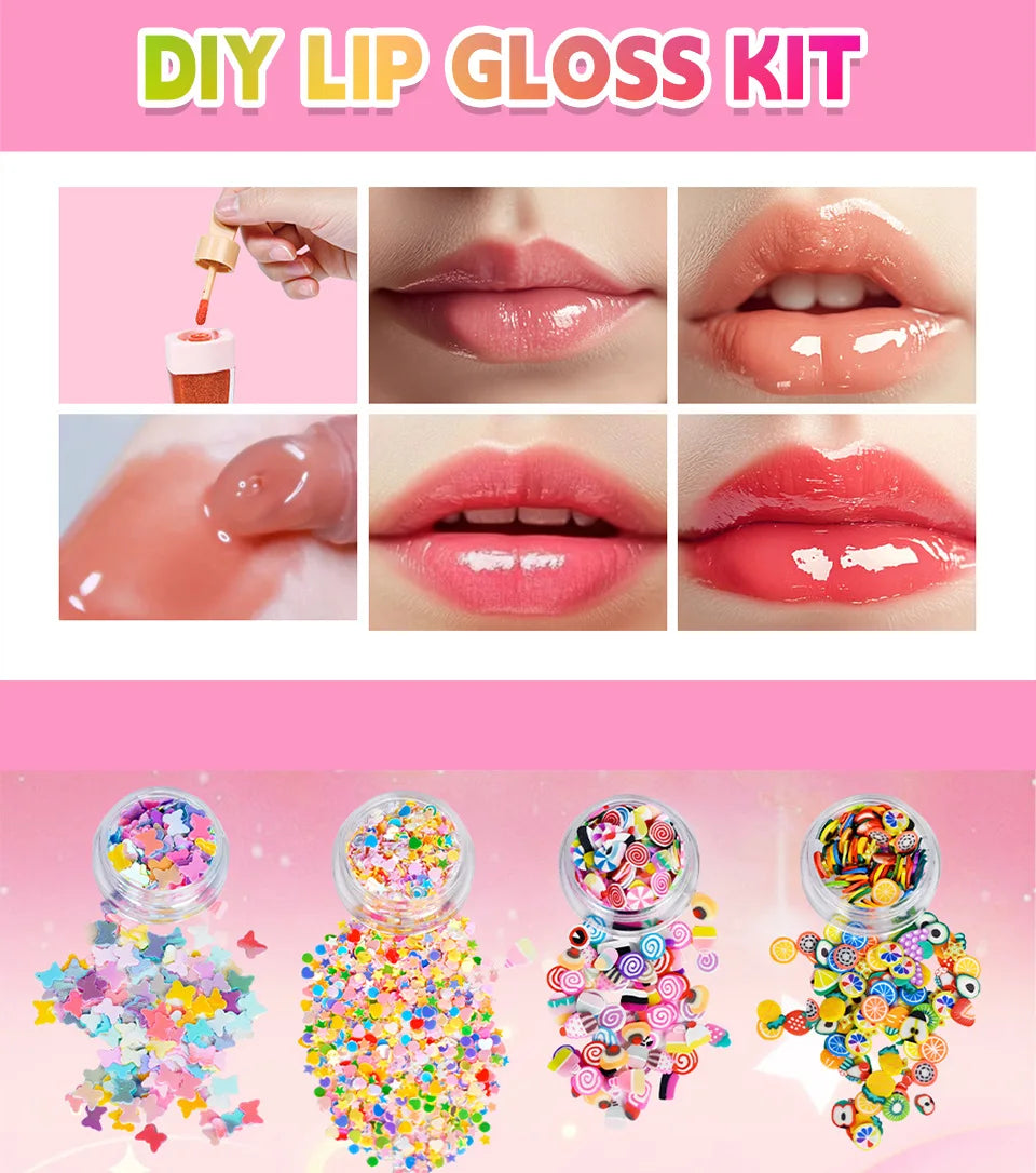 Kids DIY Lip Gloss Making Kit Creative Fun Makeup Set With Multiple Colors Easy To Use Tools Perfect Gift For Children