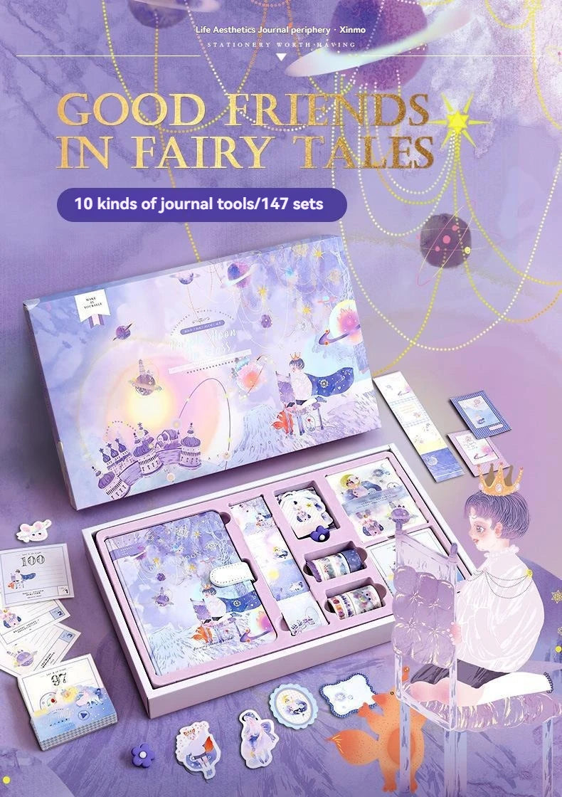 Cute Cartoon Fairy Tale Style Hand Ledger Gift Box Set