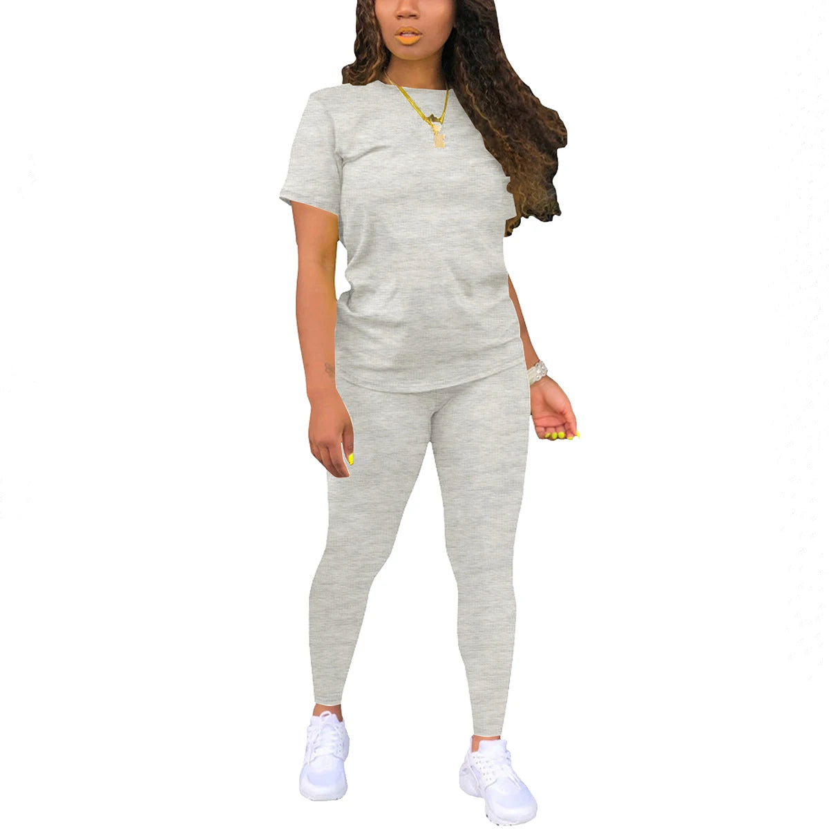 Two Piece Outfits for Women Summer Short Set 2 Piece Outfits Jogger Track Suits Sweatsuits for Women Short Sleeve
