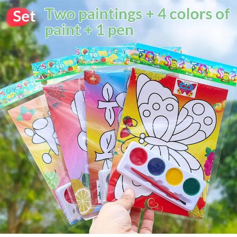 DIY Watercolor Painting Set Ideal Creative Gift for Kids Home Craft School Birthday Party Art Activities