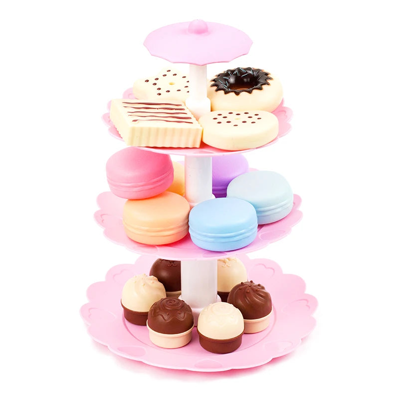 23PCS Children Kitchen Set Birthday Cake Toy Girl Simulation Food Cookies Chocolate Kids Education Play House For 3 Years Gifts