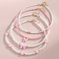 Butterfly Heart Flower Pearl & Beaded Handmade Necklace Set