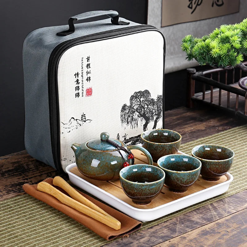 Travelling Bag 4 Cups Chinese Kung Fu Tea Set