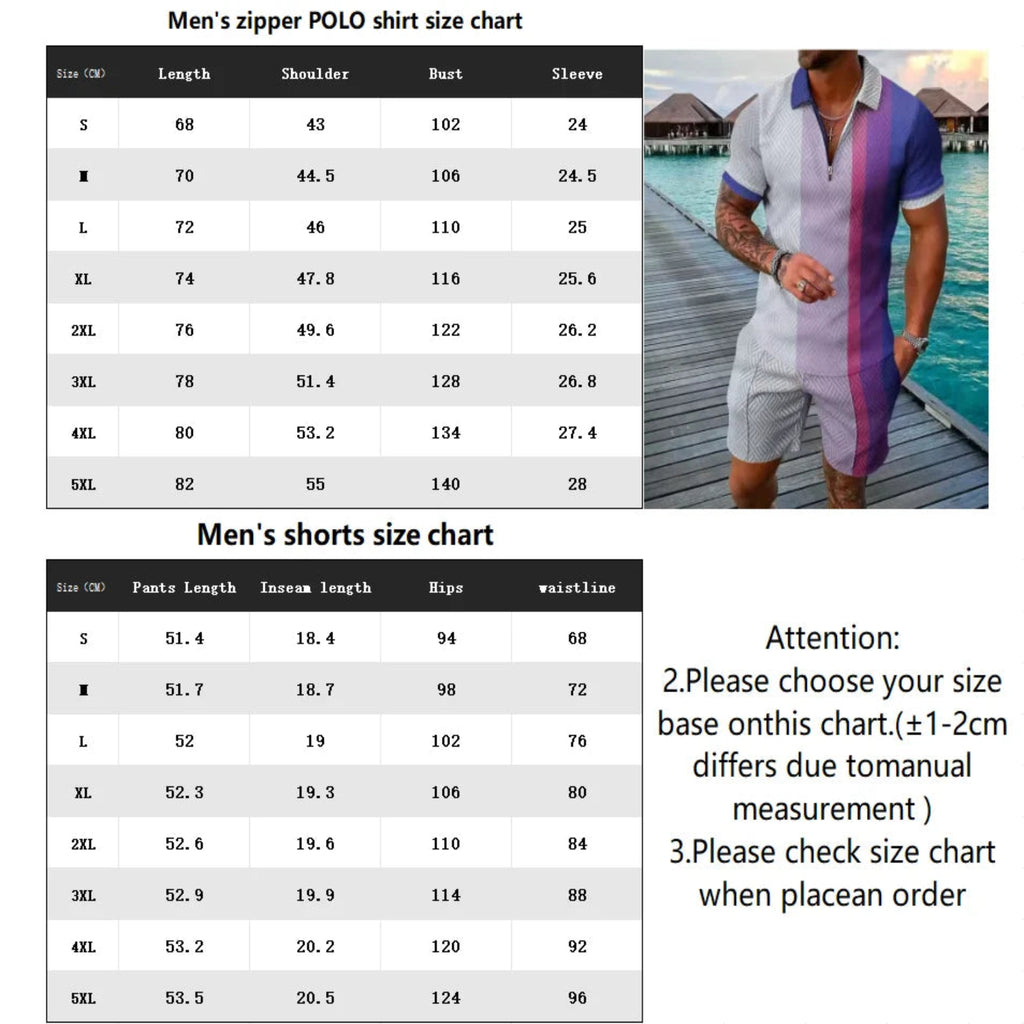 Gold Luxury Pattern Men's Polo Shirts Set