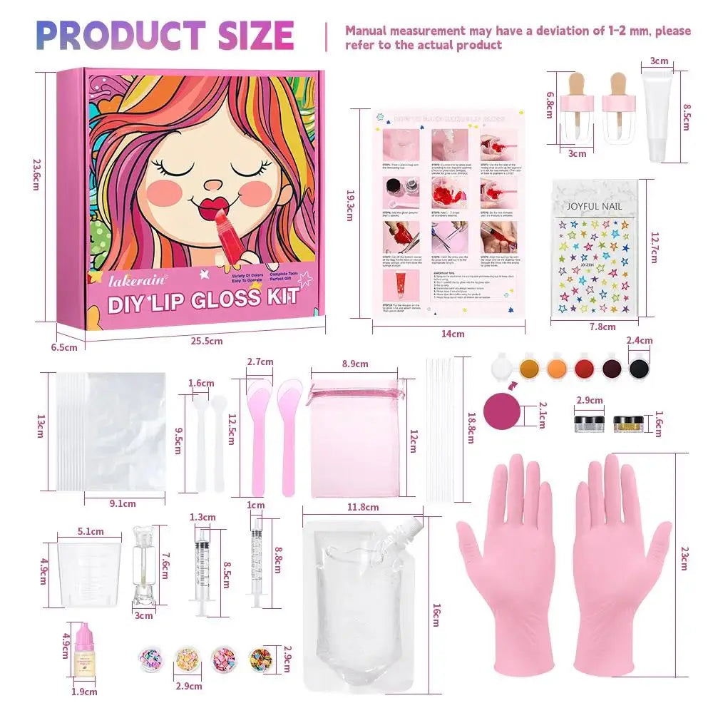 Kids DIY Lip Gloss Making Kit Creative Fun Makeup Set With Multiple Colors Easy To Use Tools Perfect Gift For Children