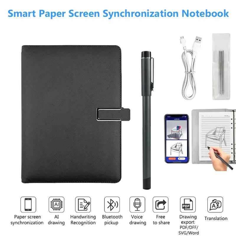 Digital Handwriting Note Book Smart Sync Pen Diary Writing Set AI Cloud Notebook Voice Drawing Bluetooth Real-time Transmission
