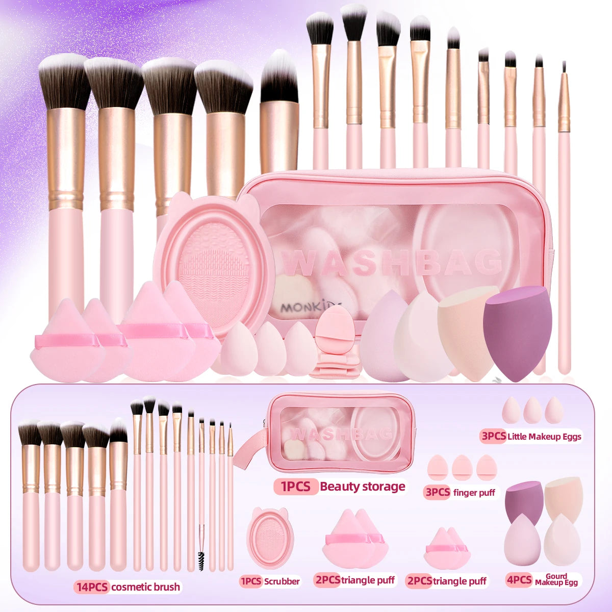 30 professional makeup brush set