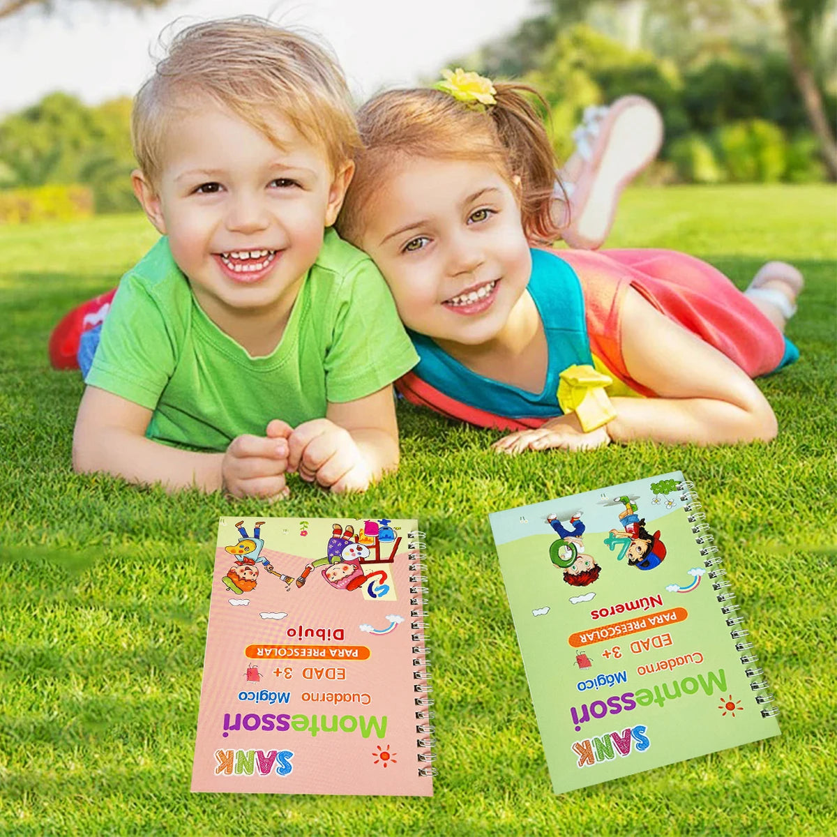 4 Booksset Notebook Spanish Sketchbook Montessori Calligraphy Magic Book Copybook  Handwriting Early Learn