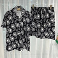 3D printed Beach Short Sleeved Shirt Shorts Set