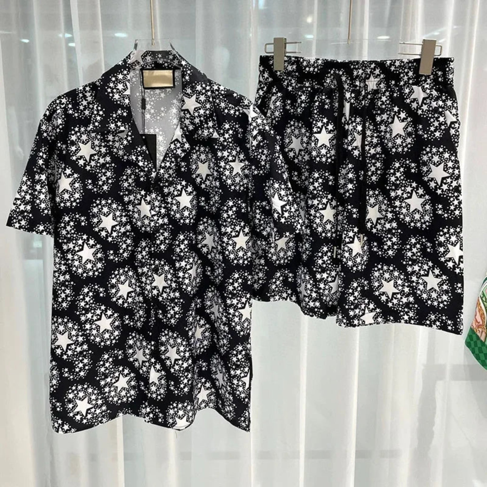 3D printed Beach Short Sleeved Shirt Shorts Set