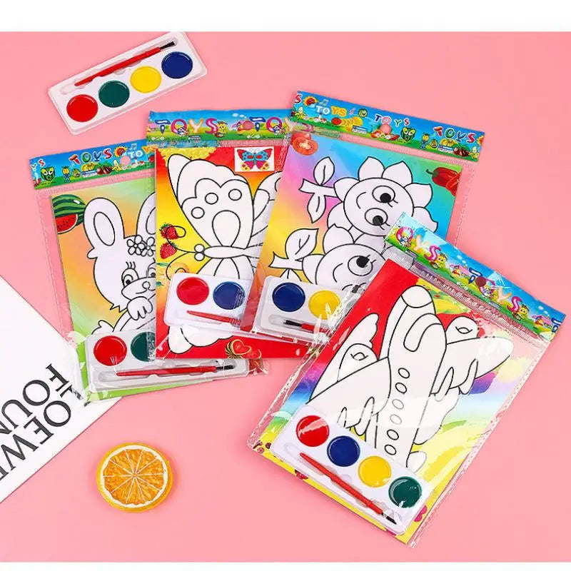 DIY Watercolor Painting Set Ideal Creative Gift for Kids Home Craft School Birthday Party Art Activities
