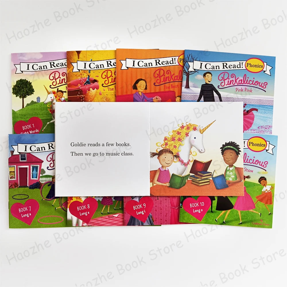 12 Books Pinkalicious I Can Read Phonics English Picture Book Story Pocket Book for Children Kids Montessori Bedtime Reading