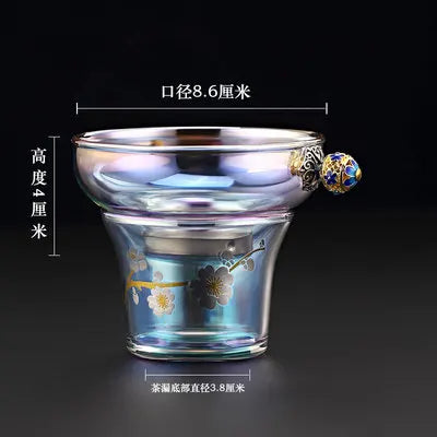 Colorful Glass Teacup Set