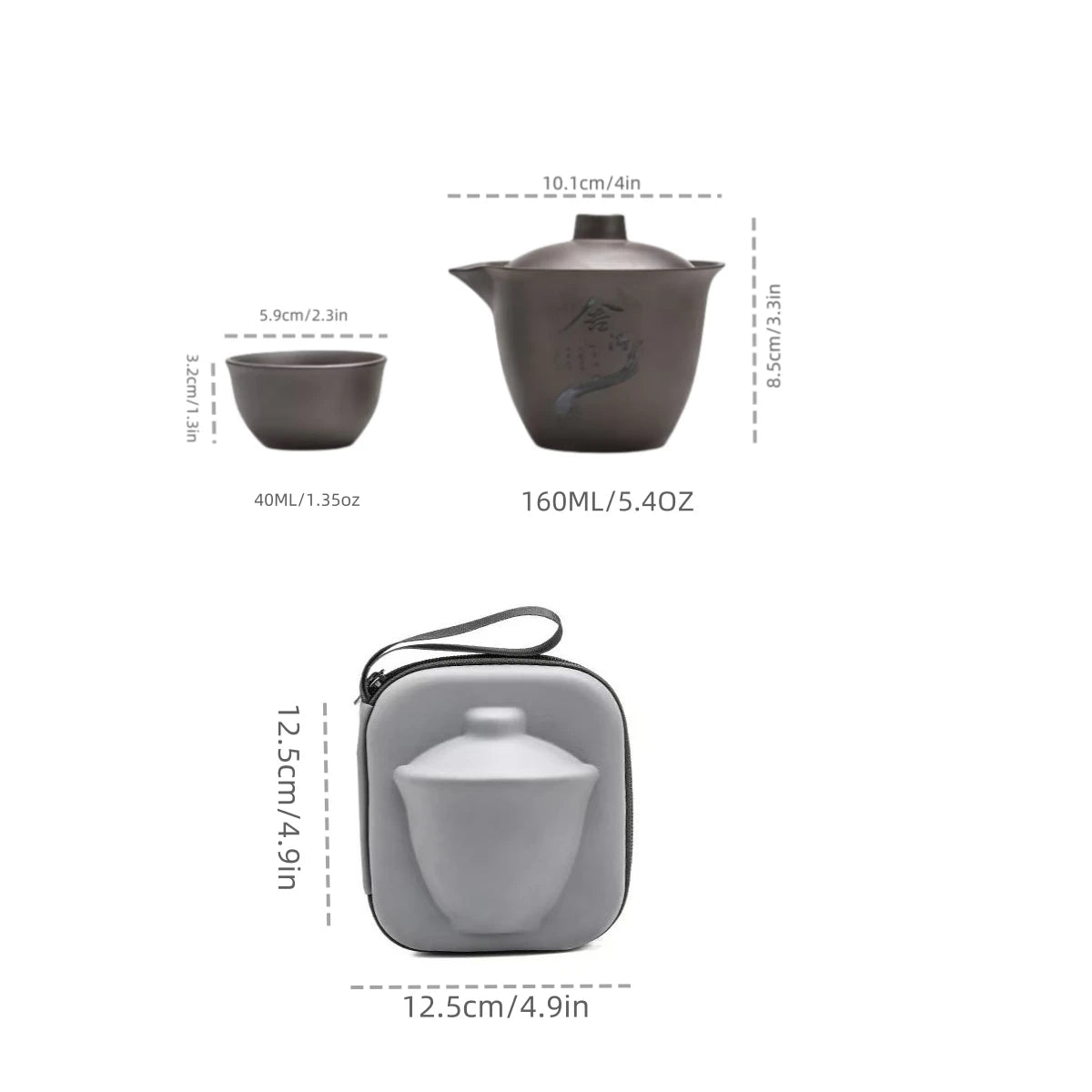 Ceramic Portable Traveling Tea Set