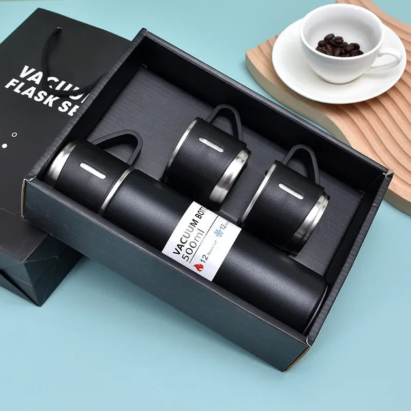 500 ML Stainless Steel Vacuum Flask Gift Set