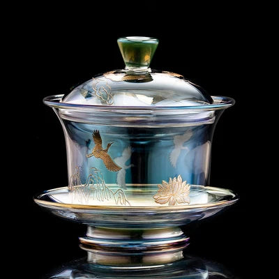Colorful Glass Teacup Set
