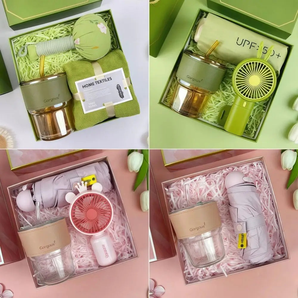 3 IN 1 Souvenir Gift Set Stylish Design Fan/Towel/Cup