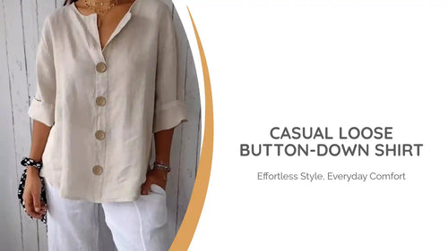 Casual Loose Button-Down Shirt by@Outfy
