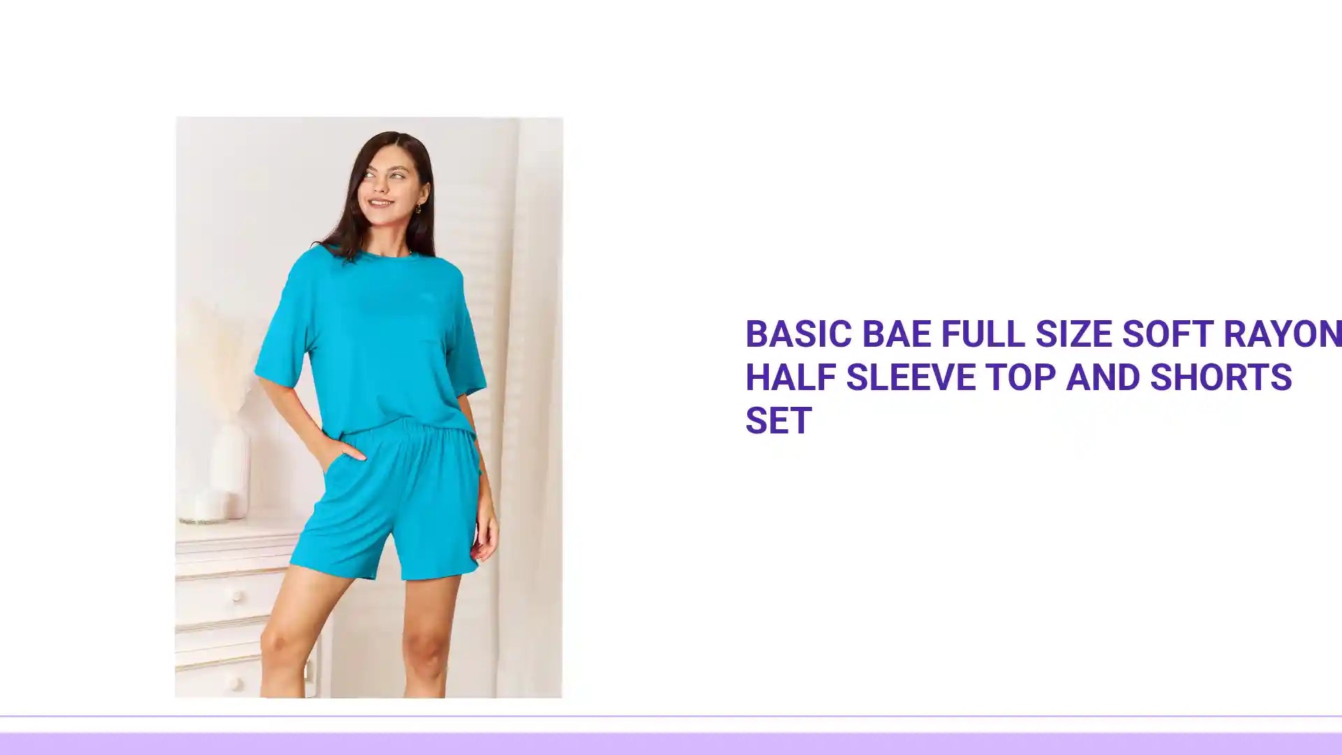 Basic Bae Full Size Soft Rayon Half Sleeve Top and Shorts Set by@Outfy