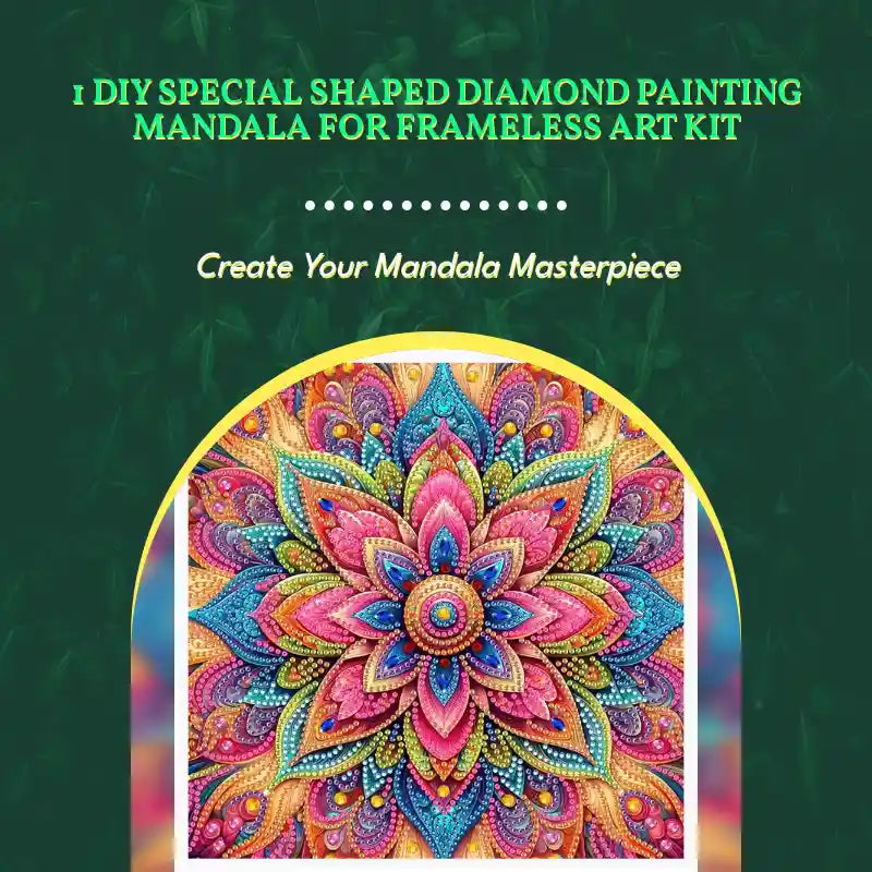 1 DIY special shaped diamond painting mandala for frameless art kit by@Outfy