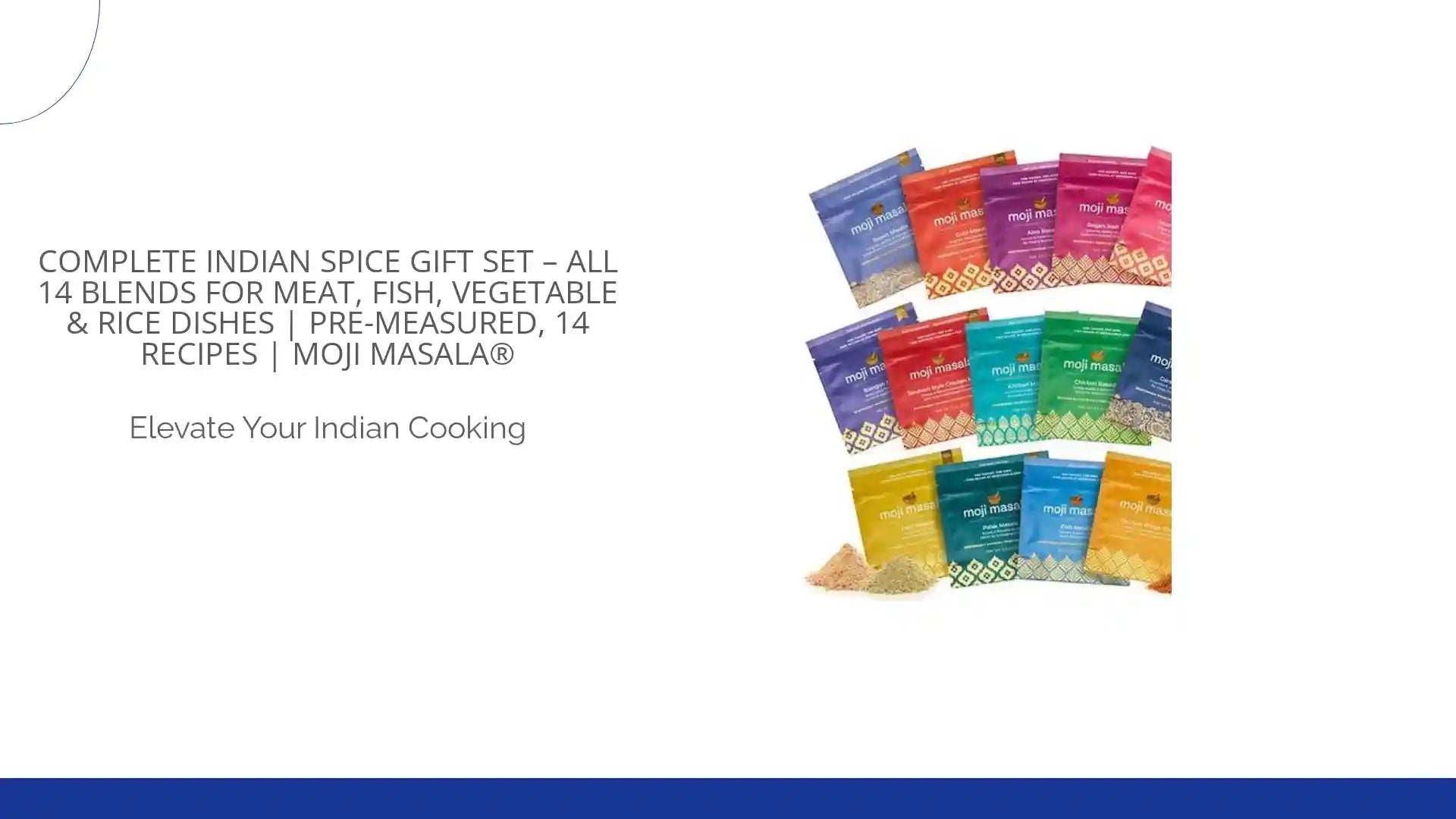 Complete Indian Spice Gift Set &ndash; All 14 Blends for Meat, Fish, Vegetable & Rice Dishes | Pre-Measured, 14 Recipes | moji masala&reg; by@Outfy