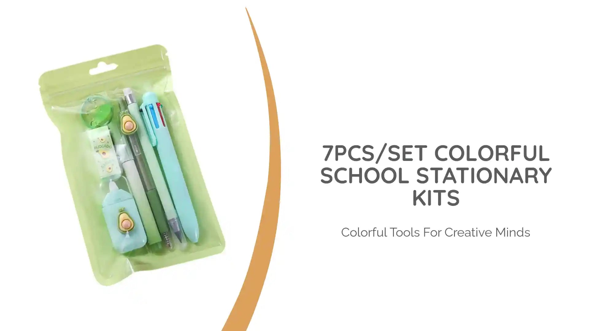 7pcs/set Colorful School Stationary Kits by@Outfy