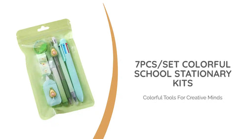 7pcs/set Colorful School Stationary Kits by@Outfy