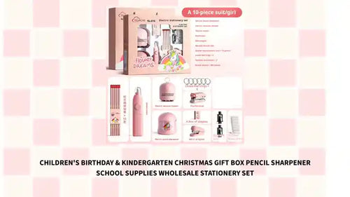 Children's Birthday &amp; Kindergarten Christmas Gift Box Pencil Sharpener School Supplies Wholesale Stationery Set by@Outfy