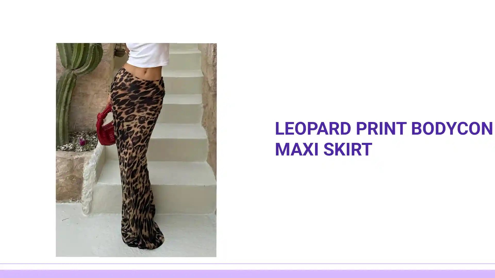 Leopard Print Bodycon Maxi Skirt by@Outfy