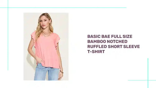 Basic Bae Full Size Bamboo Notched Ruffled Short Sleeve T-Shirt by@Outfy