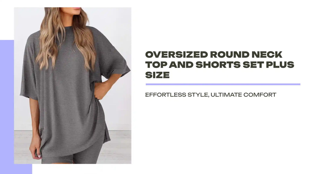 Oversized Round Neck Top and Shorts Set Plus Size by@Outfy
