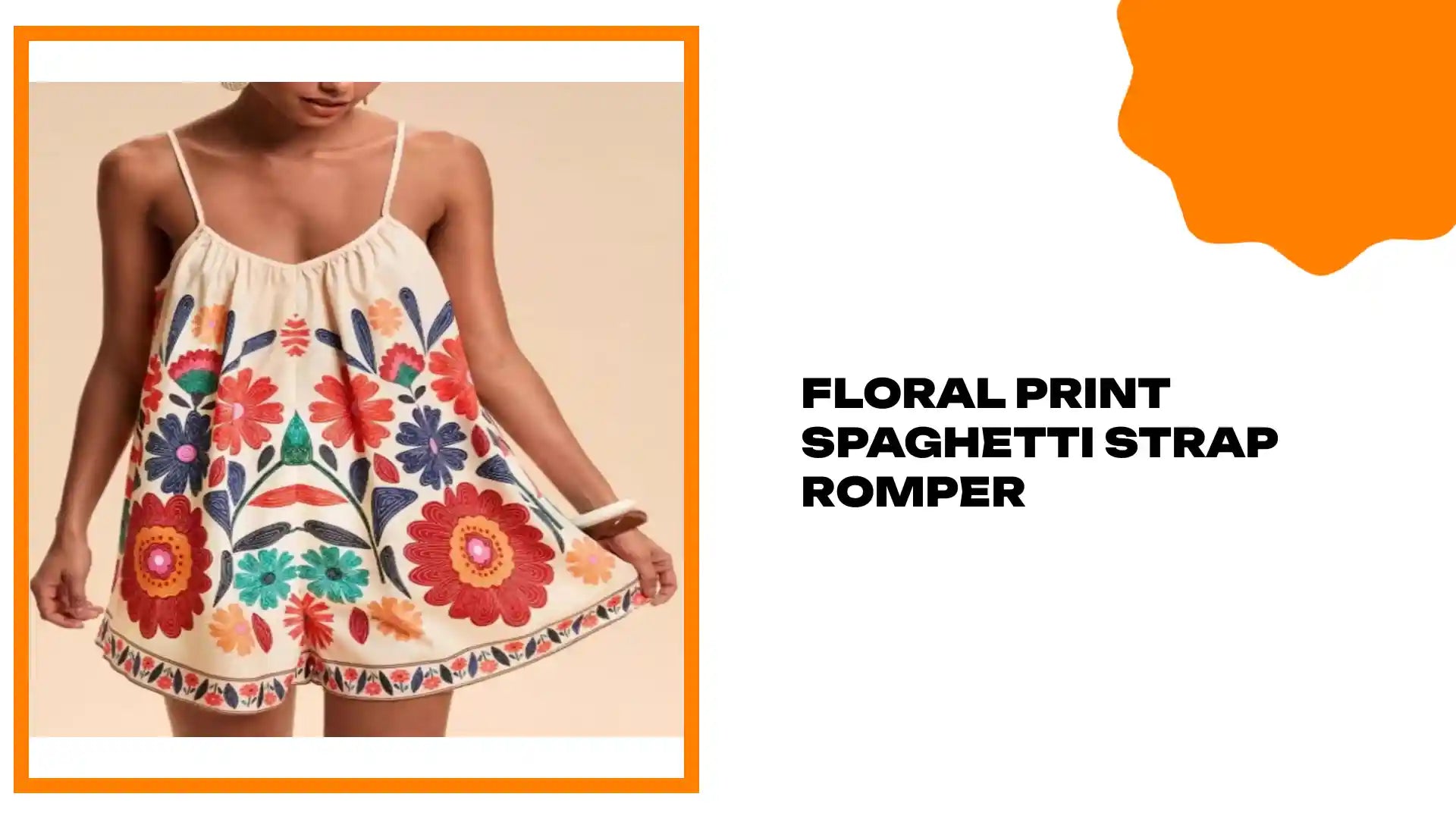 Floral Print Spaghetti Strap Romper by@Outfy