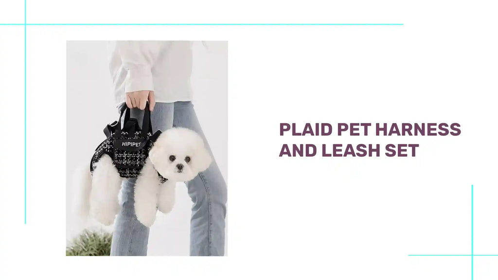 Plaid Pet Harness and Leash Set by@Outfy