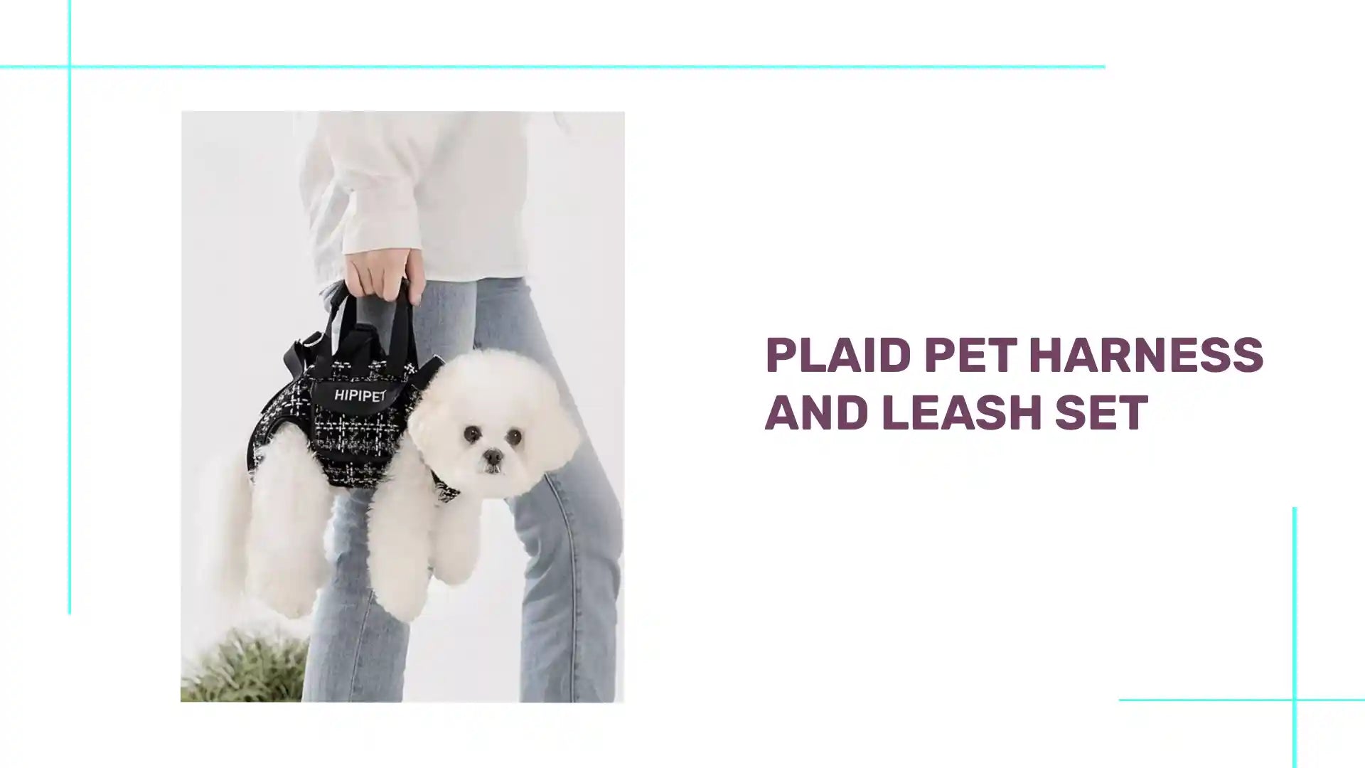 Plaid Pet Harness and Leash Set by@Outfy