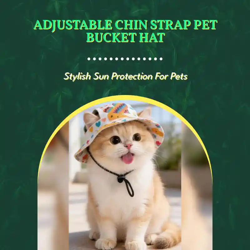 Adjustable Chin Strap Pet Bucket Hat by@Outfy