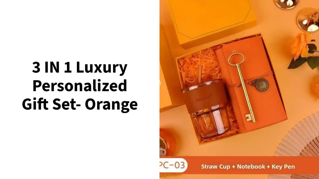 3 IN 1 Luxury personalized Gift Set- Orange by@Outfy