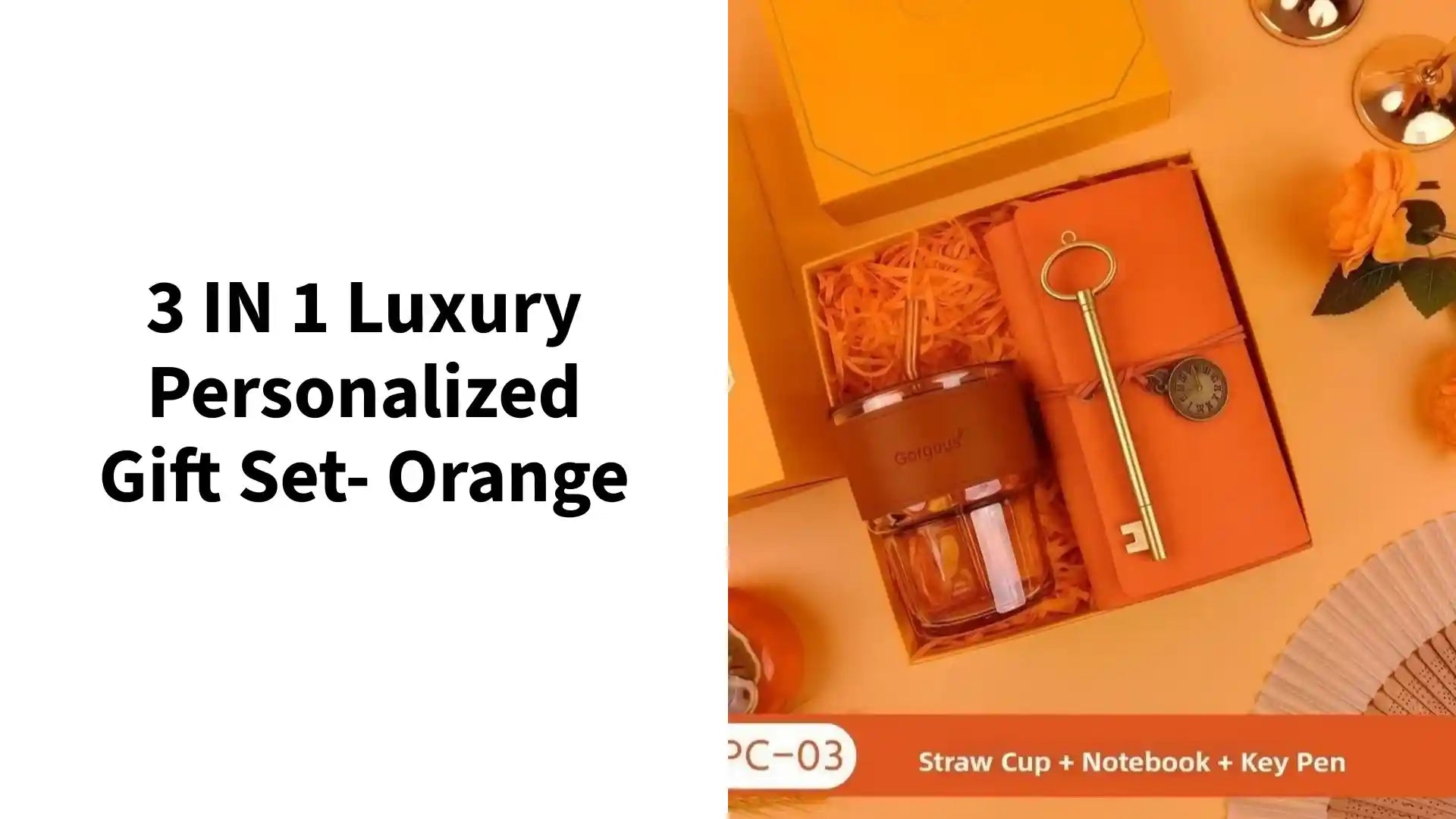 3 IN 1 Luxury personalized Gift Set- Orange by@Outfy