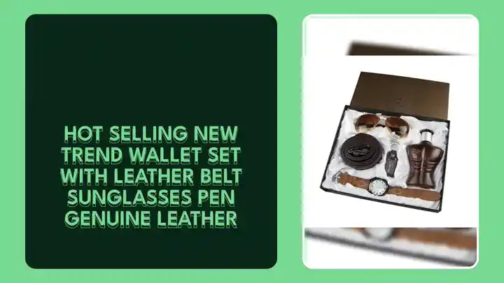 Hot Selling New Trend Wallet Set with Leather Belt Sunglasses Pen Genuine Leather by@Outfy
