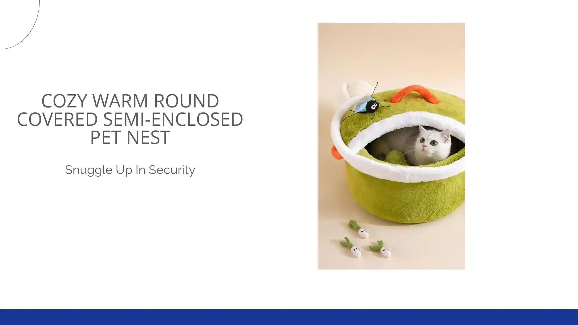 Cozy Warm Round Covered Semi-Enclosed Pet Nest by@Outfy