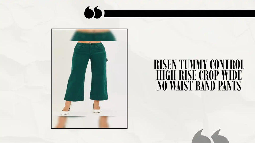 RISEN Tummy Control High Rise Crop Wide No Waist Band Pants by@Outfy