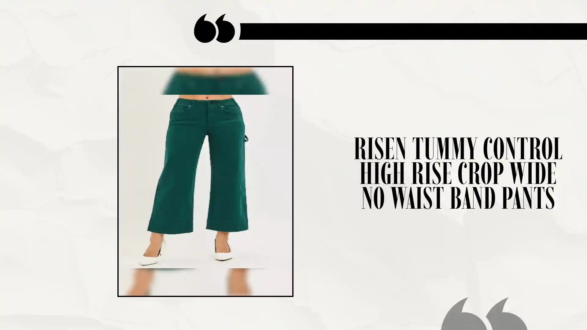 RISEN Tummy Control High Rise Crop Wide No Waist Band Pants by@Outfy