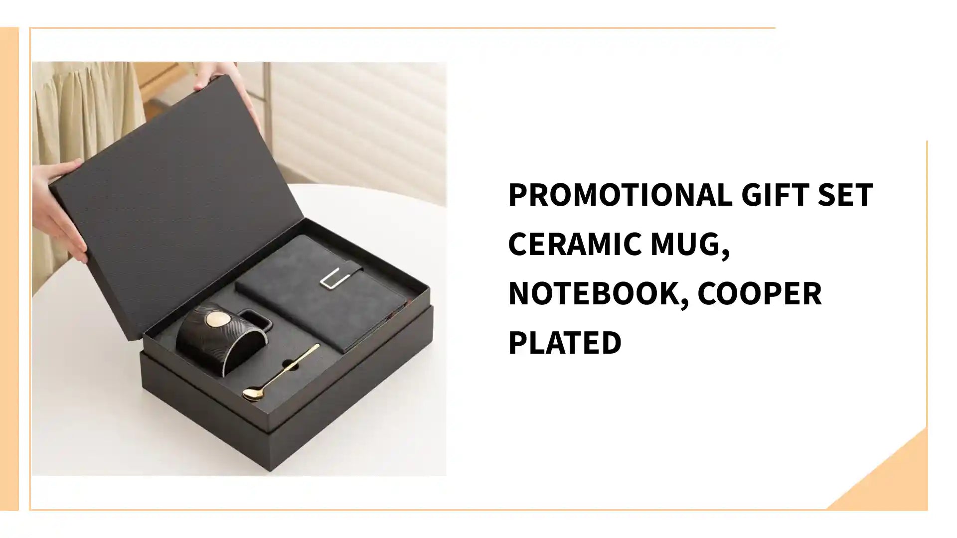 Promotional Gift Set Ceramic Mug, Notebook, Cooper Plated by@Outfy